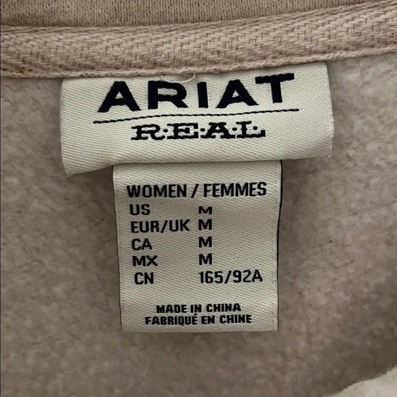 Ariat Women’s Beige Quarter-Zip Sweater - Picture 2 of 3